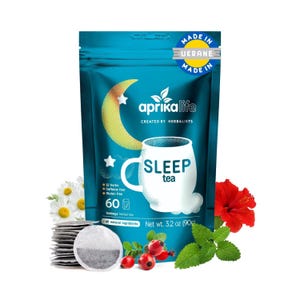 Sleep Tea, 100% Natural Herbal Tea with 12 Herbs Created by Herbalists, Promotes Relaxation, - Restful Sleep - 60 bags, Made in Ukraine