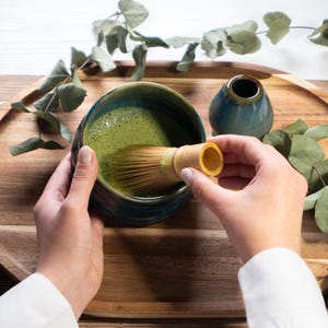 Matcha Starter Set – Handmade Ceramic Bowl with Whisk & Holder
