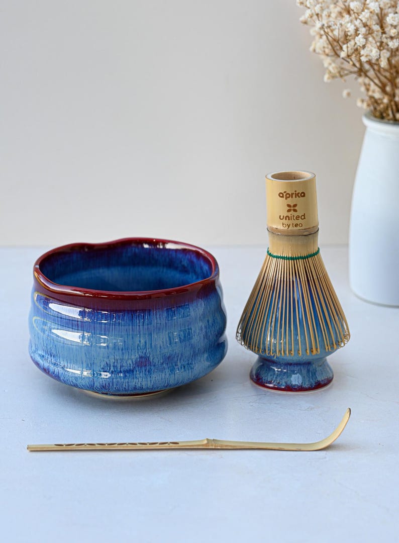 Blue Ceramic Matcha Tea Set - Thumbnail 3