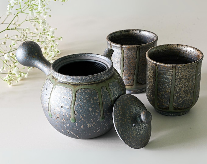 Handcrafted Japanese Teapot Set – Kyusu & Yunomi Ceramic Teaware