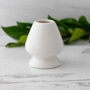 White Matcha Whisk Holder Ceramic Chasen Holder Matcha Accessories Matcha Whisk Chasen Stand image 1