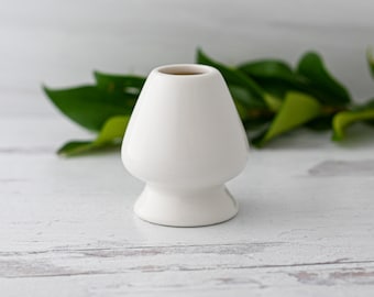 White Matcha Whisk Holder - Ceramic Chasen Holder - Matcha Accessories - Matcha Whisk Chasen Stand