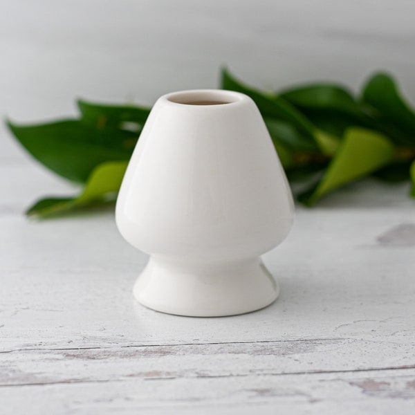 White Matcha Whisk Holder - Ceramic Chasen Holder - Matcha Accessories - Matcha Whisk Chasen Stand