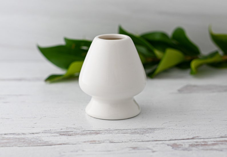 White Matcha Whisk Holder Ceramic Chasen Holder Matcha Accessories Matcha Whisk Chasen Stand image 1