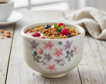 Bol de cerámica japonesa de 283 ml / Bol para guarnición / Bol para cereales / Bol para helado / Bol para aperitivos / Bol hecho a mano en Japón