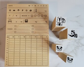 Torinoha Planner Stamps: Squirrel, Panda, Daily Journal Decor