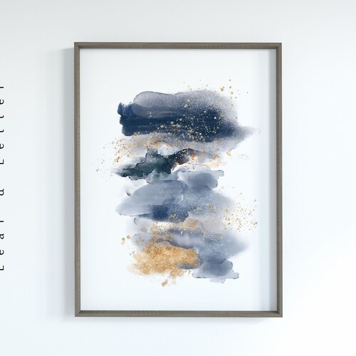 Teal Gold Downloadable Print Teal Abstract Wall Art Teal Etsy