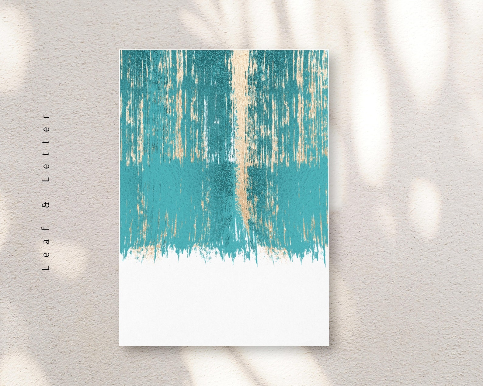 Teal Gold Downloadable Print Teal Abstract Wall Art Teal Etsy