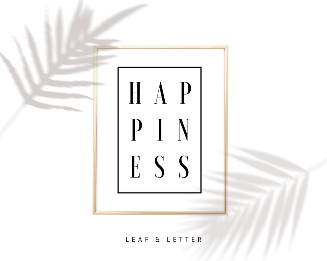 Printable Wall Art Happiness Quote Instant Digital Etsy España