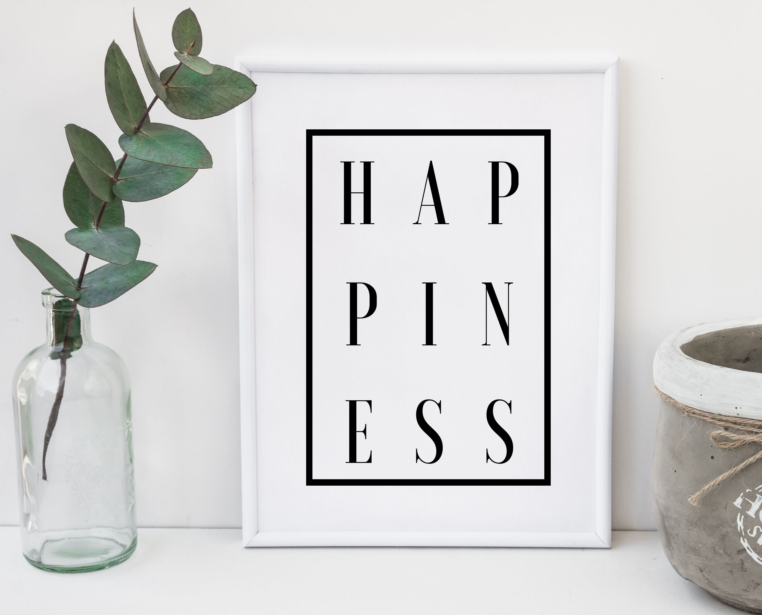 Printable Wall Art Happiness Quote Instant Digital Etsy España