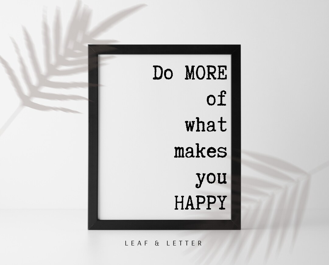 Happy Printable Motivational Print Quote Wall Art - Etsy