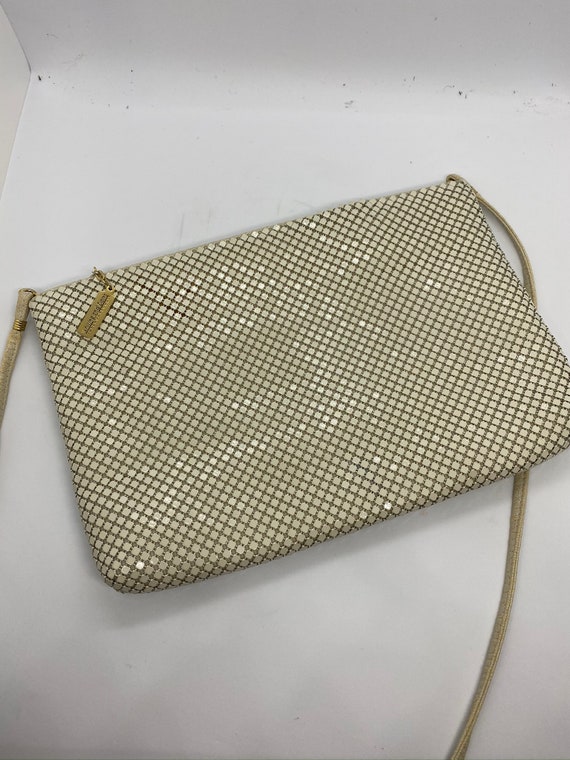 Vintage Whiting & Davis Mesh Handbag Off-White Metal Mesh Purse