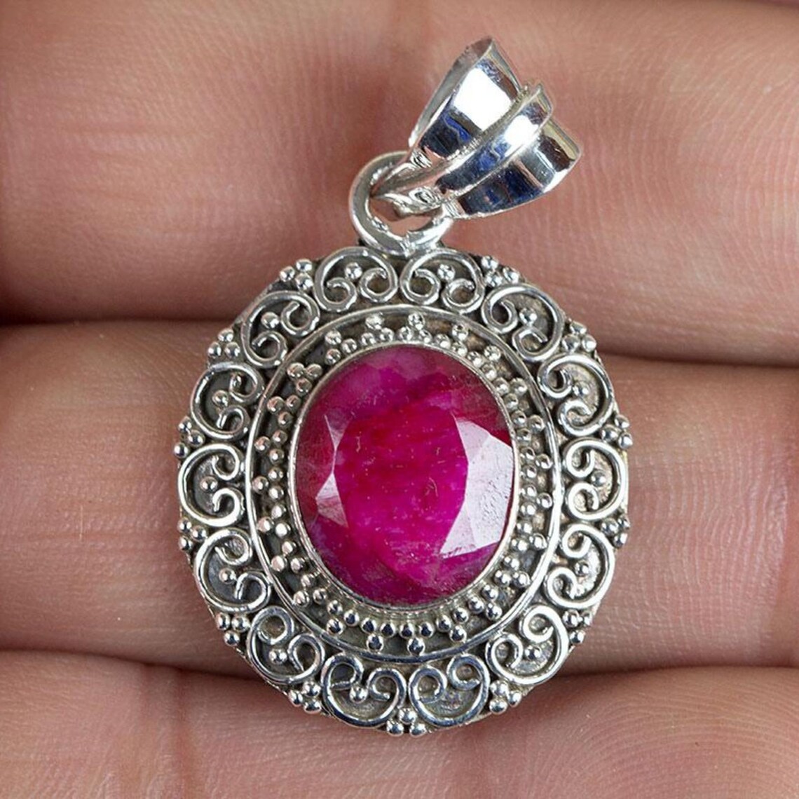 Ruby's Pendant Ruby Jewelry Ruby Gemstone Sterling | Etsy
