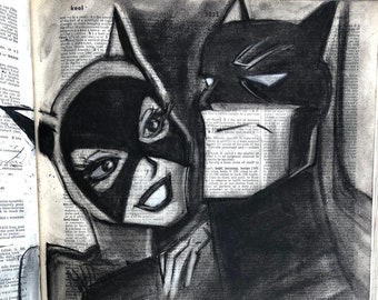Keep - Charcoal Drawing on Vintage Dictionary Paper, Wall Art, Various Sizes