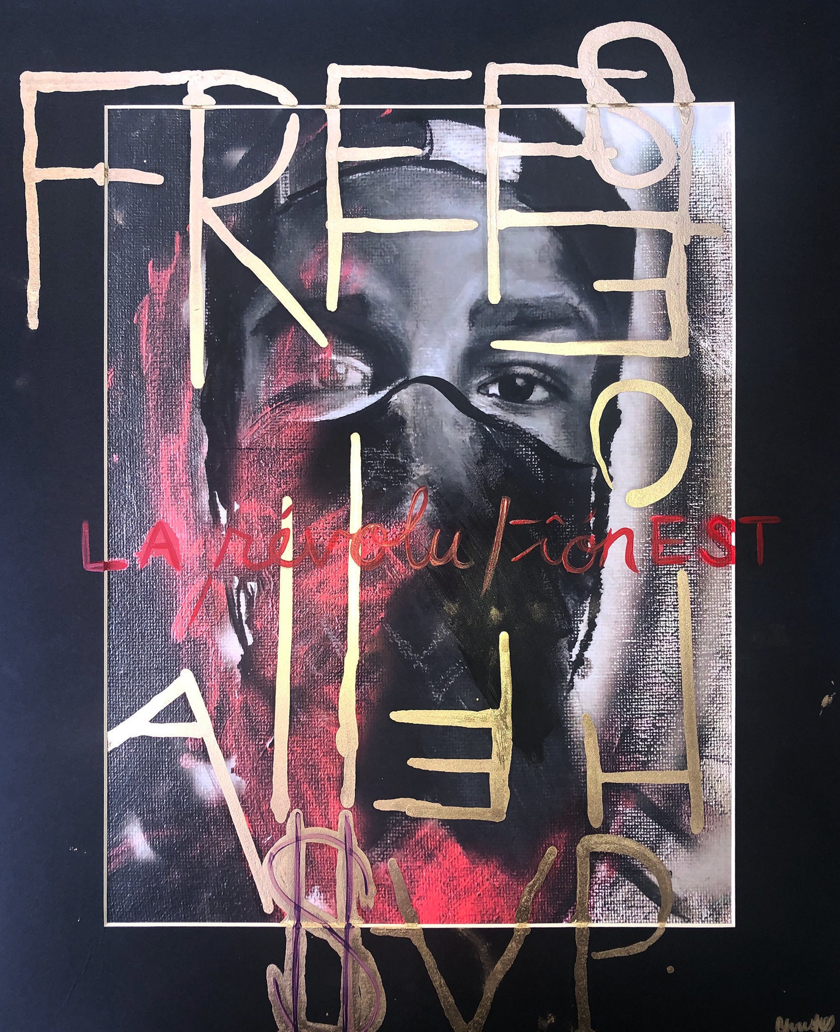 ASAP Goldie - Original Mixed Media, Liquid Gold Leaf and Acrylic Paint ...