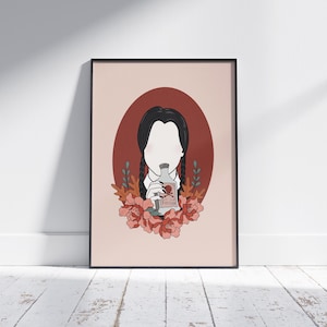 WEDNESDAY ADDAMS Art Print|Wednesday Addams Spooky Illustration|Addams Family|Spooky Illustration|Alternative