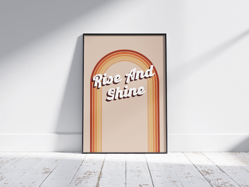 Rise and Shine Boho Art Print Retro Style Print Etsy