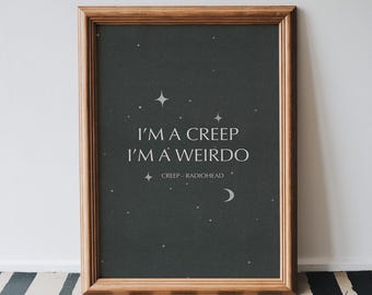 Radiohead Creep Lyrics Art Print | Celestial Illustration