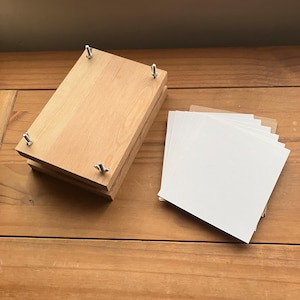 Kit de prensa de flores de madera maciza recuperada completo de madera dura 20 x 14 cm