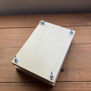 Reclaimed solid hardwood Flower press kit complete 21x15cm thick paper
