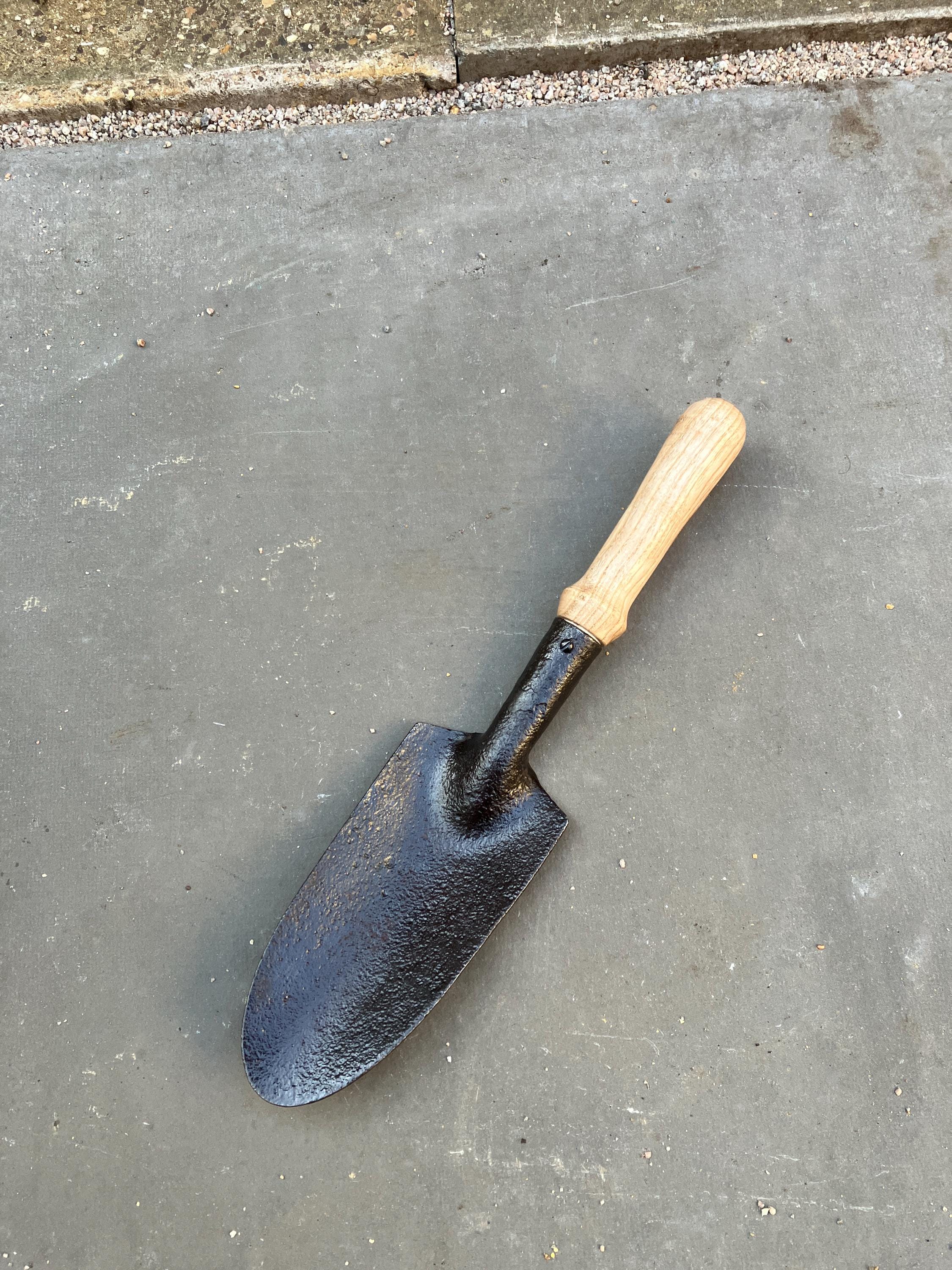Restored old English made garden trowel
