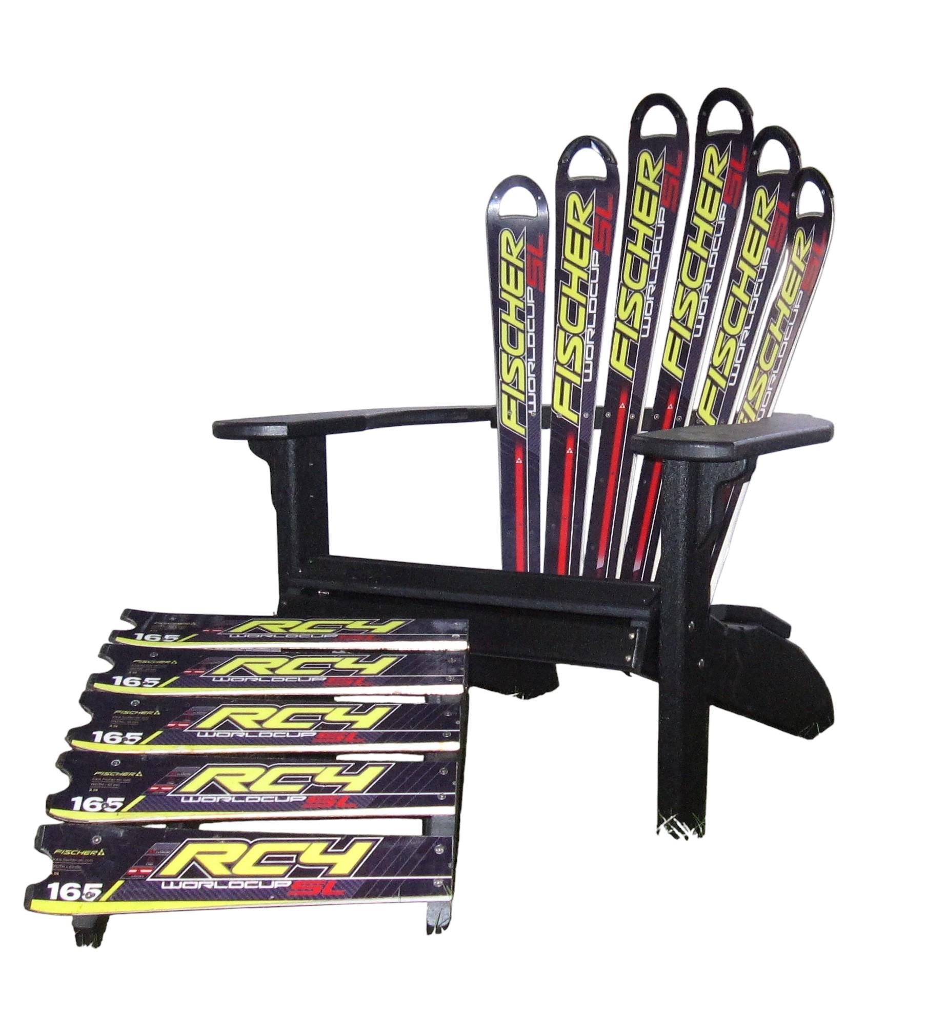 Ski Chair, Adirondack Ski Chair, Recycled Plastic Snow Skichair and Ottoman    Customize-Choose your type of Snow Ski