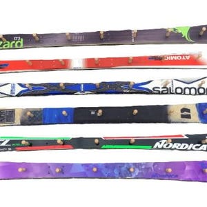 Coat Rack  Recycled Snow Ski Coat Rack with Wooden Pegs  -  Customize-Choose your type of Snow Ski