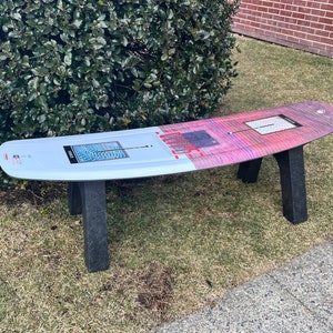 Surf Bench  Wake Board Bench or Wake Board Table with recycled plastic Legs