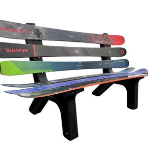 Snow Ski Bench made from real New School Shaped Skis