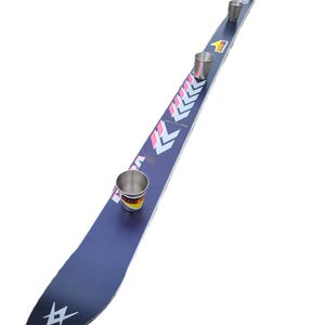 Shot Ski  Purple with a little  Pink - Volkl Shot Ski  ONE OFF - 4 shot with Large 3 oz Shots, SkiShot, Wedding Shot, Tailgate