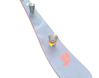 Shot ski 4 shot Real Snow Ski with 4,  2.5oz Shots - shotski, Customize-Choose your real Snow Ski