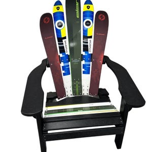Ski Chair made from real Snow Skis - Customize your Recycled Plastic Snow Skichair with 5 Mixed newer skis