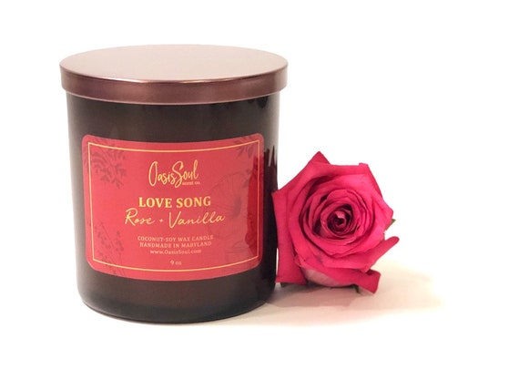 Love Song Amber Classics Candle Vanilla Rose 9 Oz Etsy