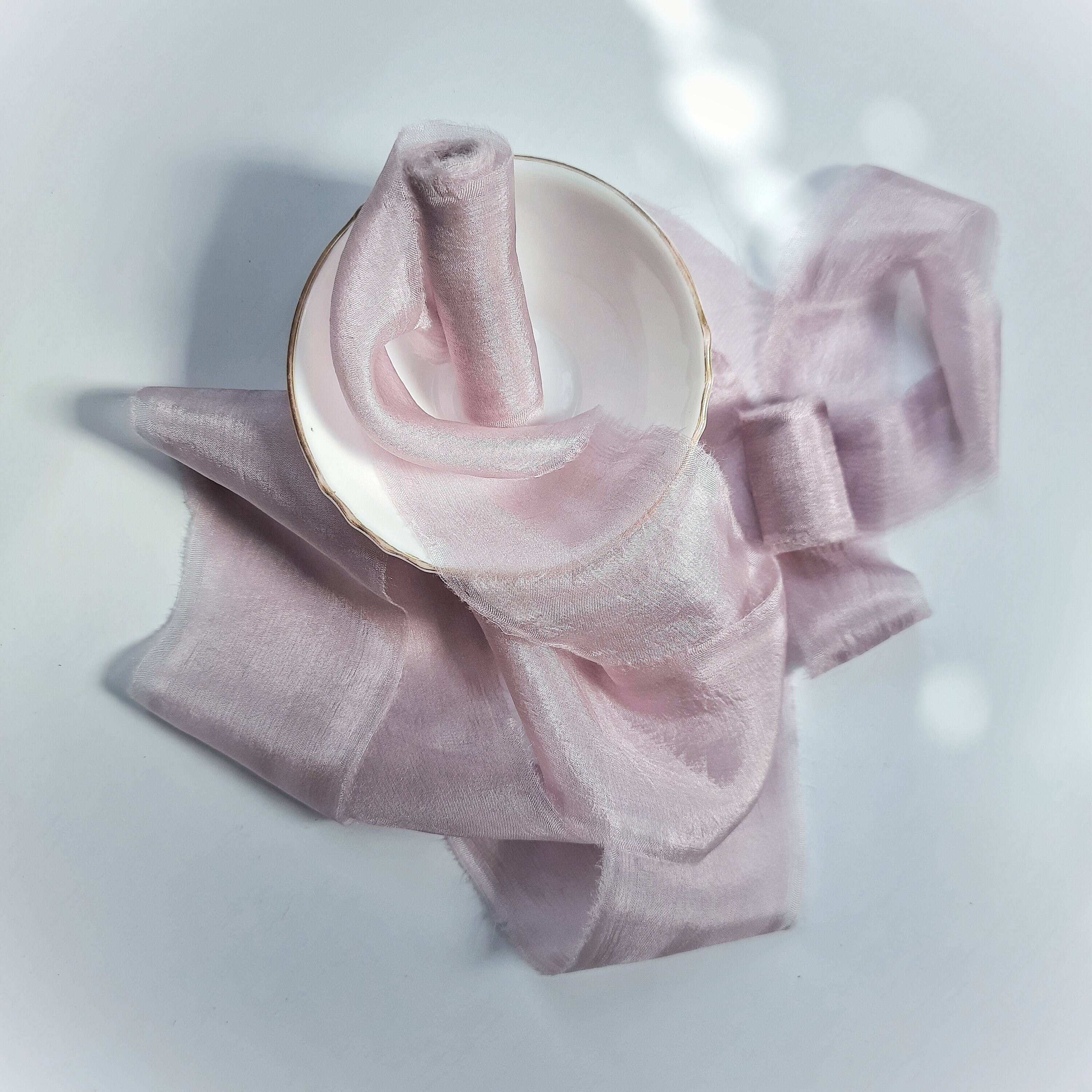 Hand dyed & torn silk ribbon frayed edge chiffon ribbon on Etsy