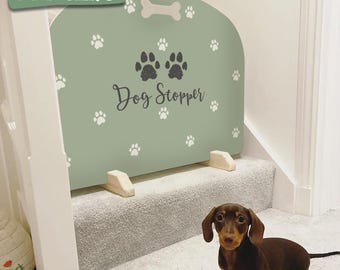Personalised Dog Stopper: Standard Stair Barrier, Pet Gate