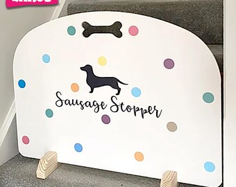 Custom Sausage Dog Stopper: Wide Stair Gate, Door Barrier