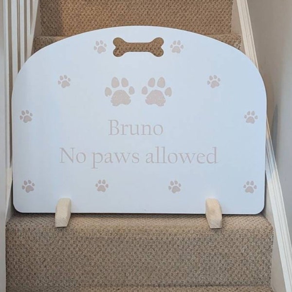 Dog Stopper (Standard) - Stair Gate/Door Stopper/Dog Barrier (Customisable) Free Personalisation - Contemporary Font