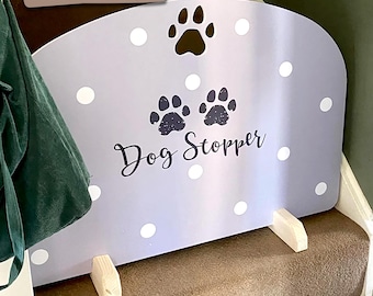Custom Dog Stopper: Paw Handle Stair Gate, Puppy Barrier, Free Personalisation