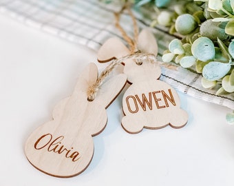 Easter Tags | Easter Name Tags | Easter basket | Easter Decor | Name Tag | Engraved Name | Wooden Name Tag | Place card | Basket Tag