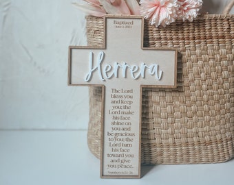 Personalized Baptism Cross | Christening Gift for kids | Dedication Gift | Personalized Baby Dedication | Boho Cross | Custom Baptism Gift |