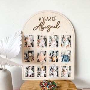 First Birthday Decor | First Birthday Photo Display | Baby Monthly Photos | Photo Prop | Birthday Decor | First Birthday | Boho Birthday |