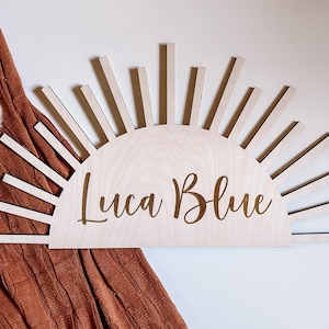 Boho Sun Nursery Name Sign | Kids Name Sign | Baby Name Sign | Sun Nursery Decor | Accent Wall | Nursery Art | Kids Room Decor | Boho Decor