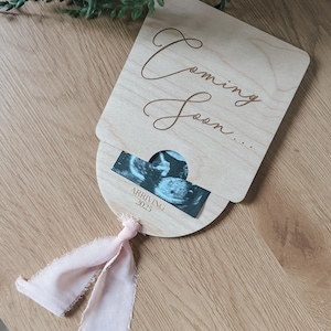 Pregnancy Announcement Keepsake pull out box Ultrasound Photo | Baby Reveal Gift for Grandparents | Personalized Wooden Baby Announcement
