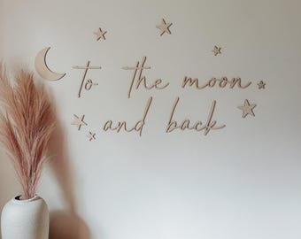 To the moon and back | Wall decal | 3D Wall Decal | Kids Bedroom Decor | Organization | Book shelf| Office Decor | Playroom Decor | Nursery