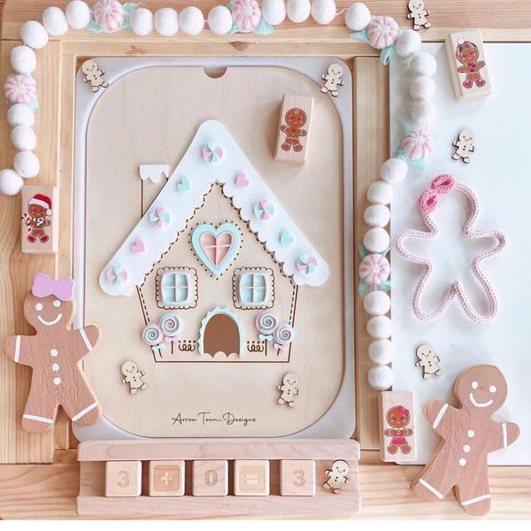 Flisat gingerbread house Insert | Flisat Insert | IKEA Table | Montessori | Educational Toy | Preschool | Homeschool | learning tools