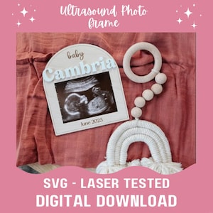 Cadre photo échographique SVG | Fichier laser | Gloforge | Décoration de gâteau | Fichier Glowforge | Svg Glowforge | Fichier découpé au laser | Testé | Petite entreprise
