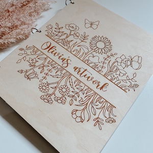 Artwork Storage Book | Kids Artwork Display | Artwork Display | Wooden Book | Kids Art | Display | Custom Book | Storage | Organization |