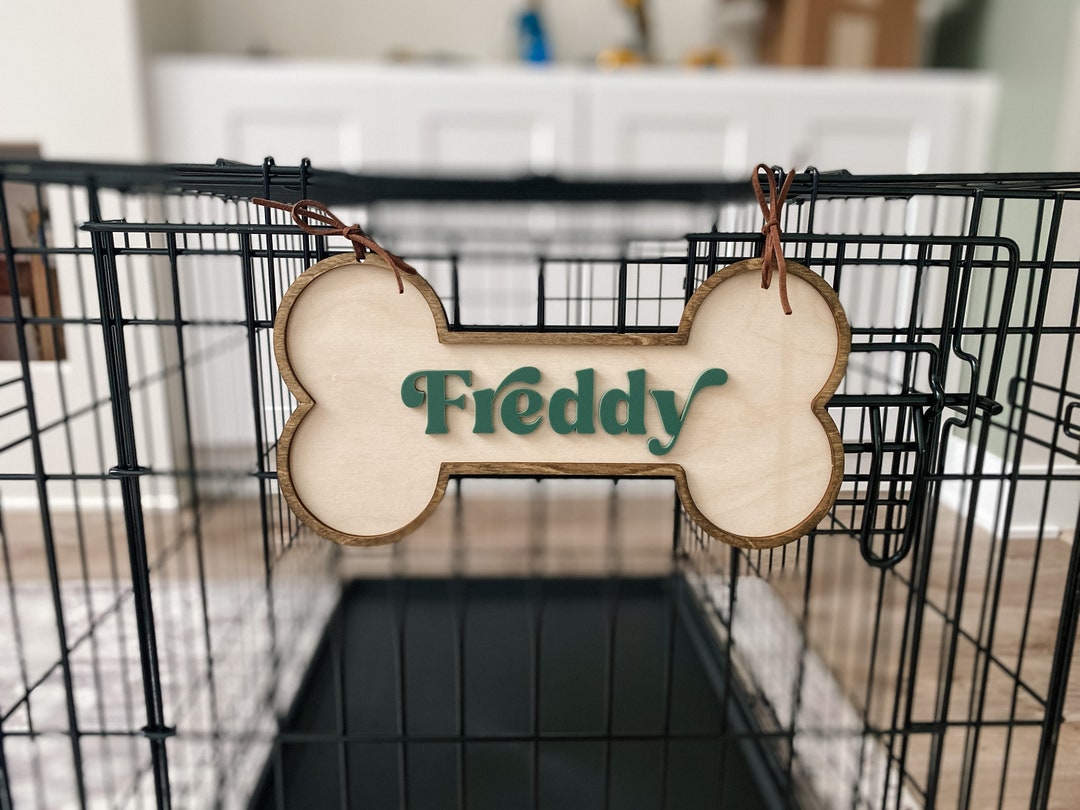 Dog Kennel Sign Wood Dog Tag Personalized Pet Gift, Puppy Corner Sign