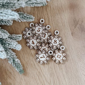 Wooden Advent Calendar Village - Christmas Decor close-up view