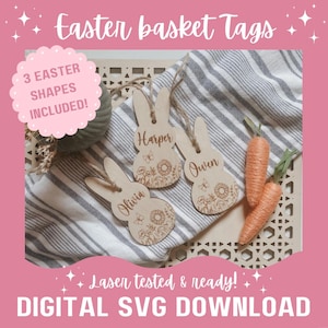 Ostern Namensschild SVG | Laserdatei | Gloforge | Cake Topper | Glowforge-Datei | Glowforge Clipart | Laser-Schnitt-Datei | Geprüft | Kleinunternehmen | Piep
